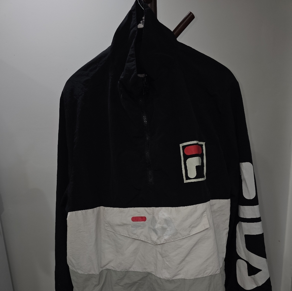 Fila Black and White Windbreaker Jacket